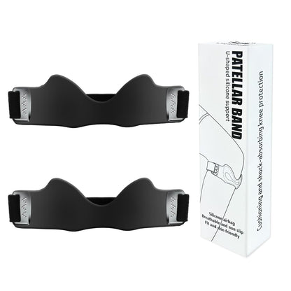 2PCS Silicone Patellar Tendon Support Strap, Adjustable Non-Slipping Patella Knee Brace with 3D Airbag, Multipurpose Patella Band for Ball Sports, Aerobics, and Jogging, Sport Accessories