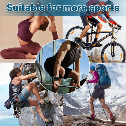 2PCS Silicone Patellar Tendon Support Strap, Adjustable Non-Slipping Patella Knee Brace with 3D Airbag, Multipurpose Patella Band for Ball Sports, Aerobics, and Jogging, Sport Accessories