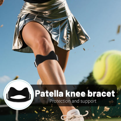 2PCS Silicone Patellar Tendon Support Strap, Adjustable Non-Slipping Patella Knee Brace with 3D Airbag, Multipurpose Patella Band for Ball Sports, Aerobics, and Jogging, Sport Accessories